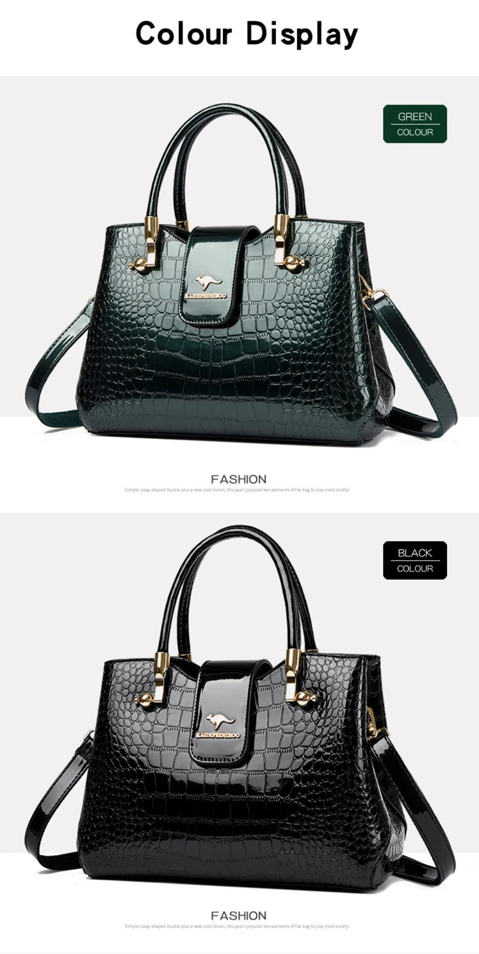 KAIDIFEINIROO Borsa a tracolla casual da donna in pelle PU con tracolla a marsupio, grande capacità, tre strati