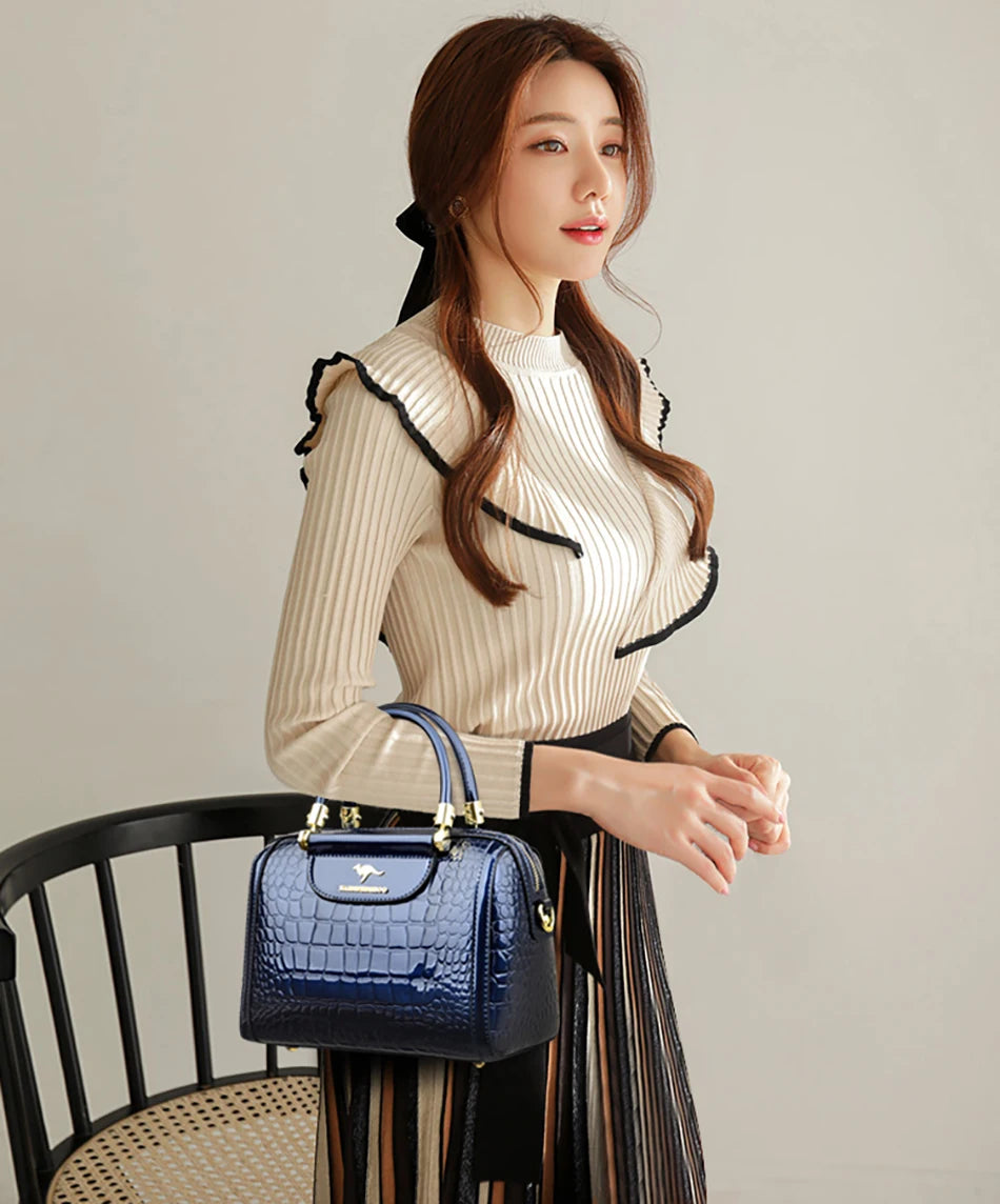 Borsa da donna in pelle di coccodrillo, nuova moda 2024, borse a tracolla da donna di lusso firmate, borsa da ragazza retrò alla moda, portafoglio Bolsas