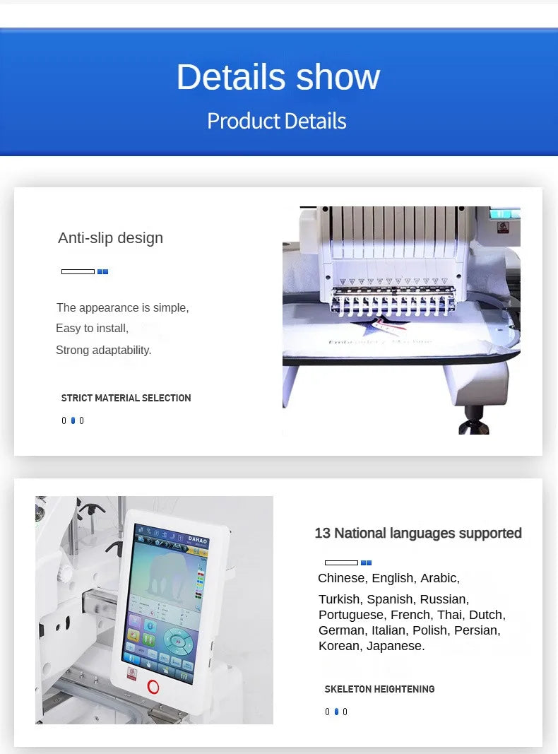 Macchina da ricamo per uso domestico Multi-ago Fusione colori Compatibilità file DST per progetti creativi