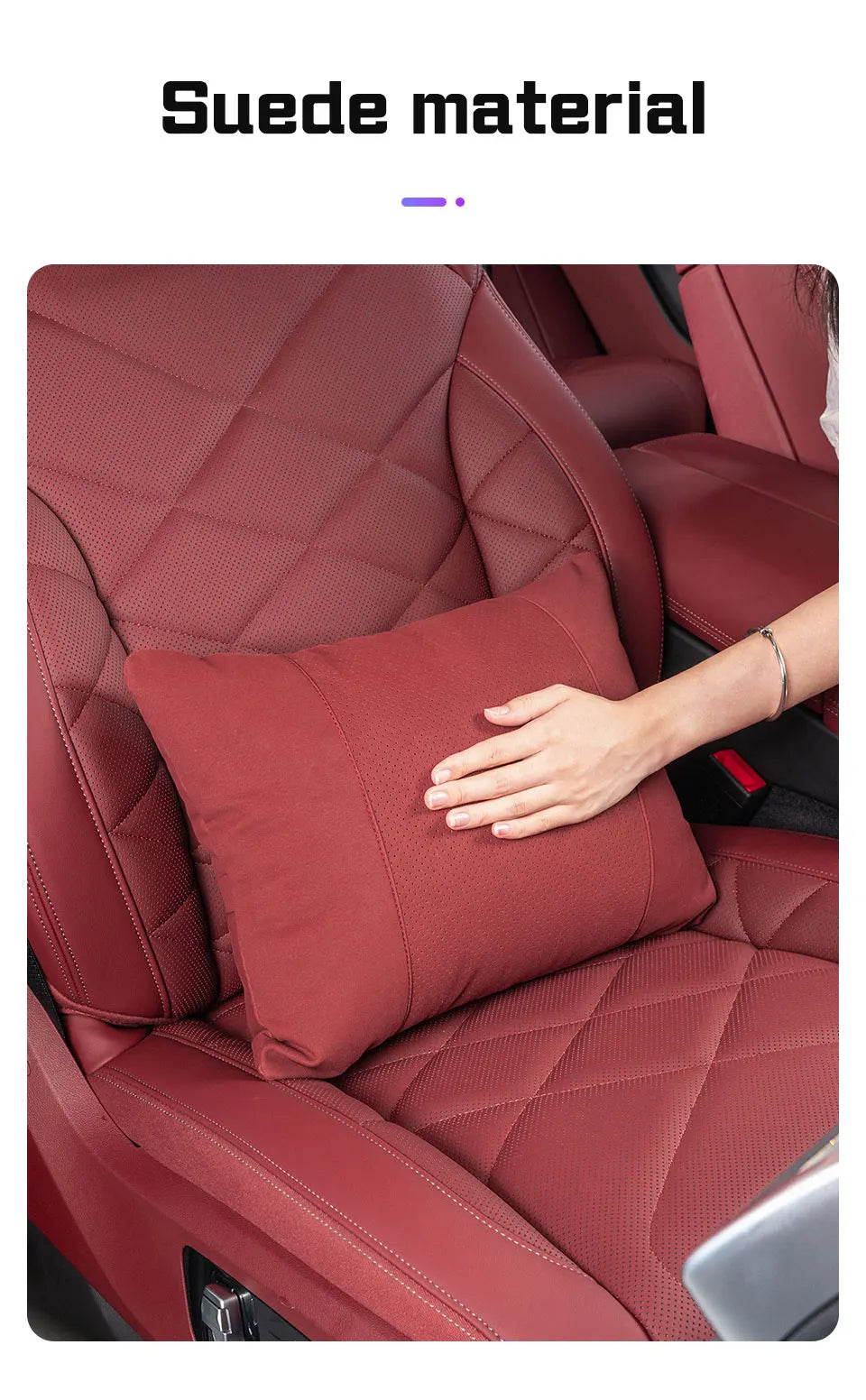 Suede Car Neck Pillow Headrest/Lumbar Support For BAIC JISHI polestone 01 Rox 01 Breathable Cotton Waist Cushion Accessories