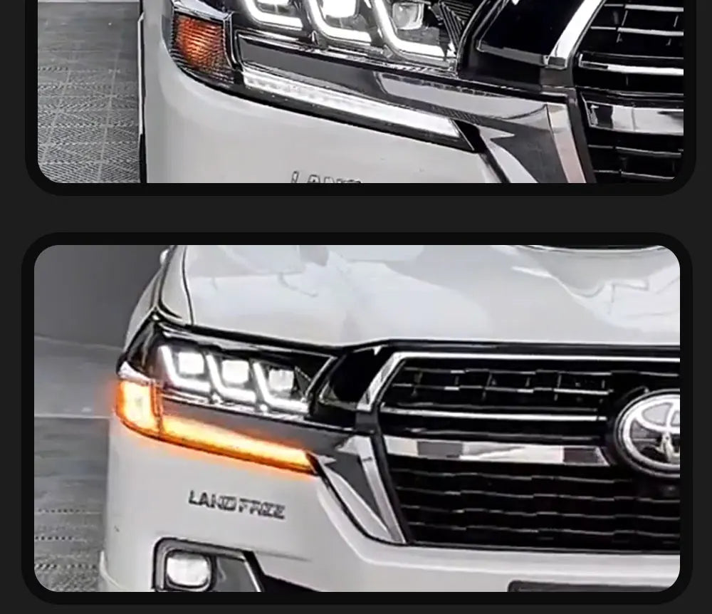 Car For Toyota Land Cruiser Headlight 2016-2021 Upgrade Modified to New DRL Dynamic Turn Signal LED Headlight Auto Accessories