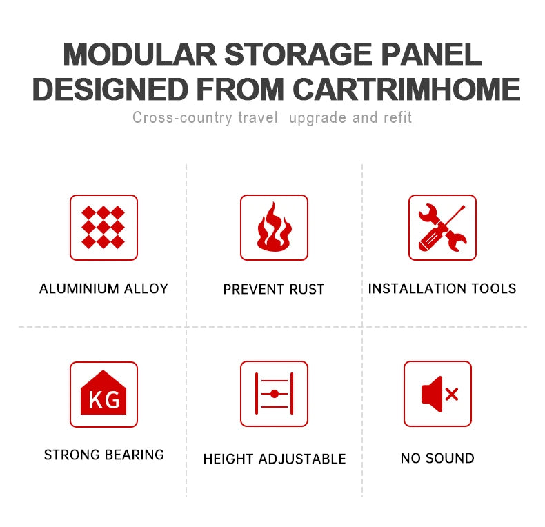 For Nissan Patrol Y61 1997-2016 5dr Accessories Storage Panel Rear Trunk Debris Rack Car-Styling MOLLE Storage Panel Organizer