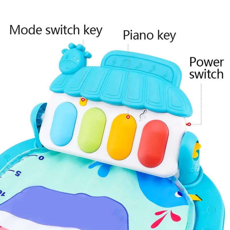 Tappeto Palestrina per Neonati con Pianoforte e Musica, Giochi da Passeggio, Tappetino per Gattonare con Pedali, Gioco Educativo da 0 a 36 Mesi