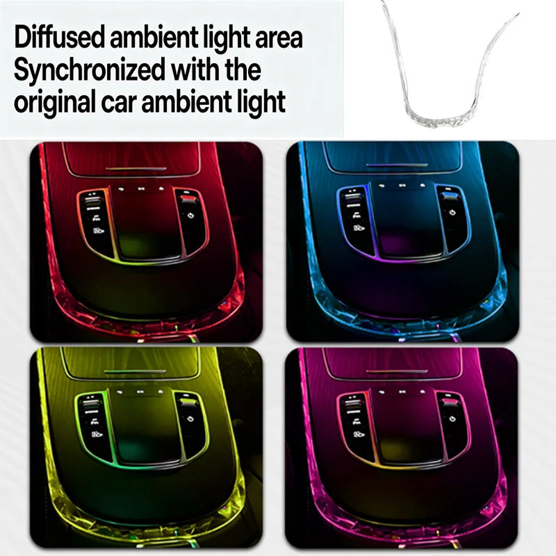 Crystal Ambient Light Frame Trim Strip For Mercedes-Benz W213 E Class E200 Coupe E260 E300L Center Console Atmosphere Lamp Inter