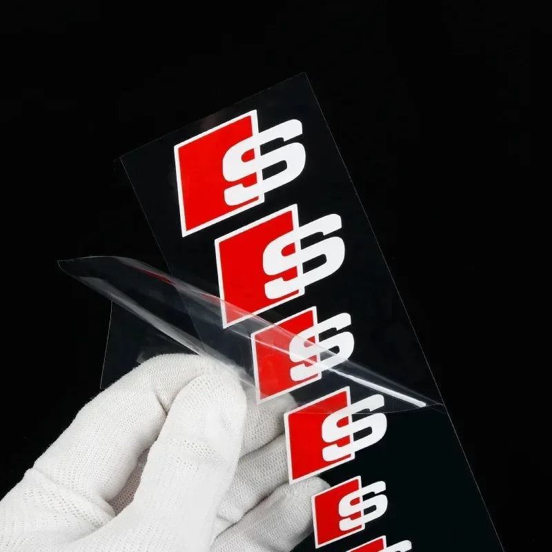 6pcs Car Caliper Sticker for Audi Sport Sline S3 A3 B5 B6 B7 B8 B9 8P 8V 8L A5 A4 C6 C5 A1 A6 A7 A8 Auto Logo Tire Brake Decals