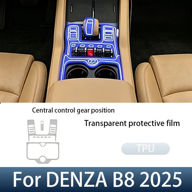 Fit for DENZA B8 2025 Clear TPU PPF Anti Scratch Gear GPS Navigation Instrument Center Console Interior Repair Decor Protective