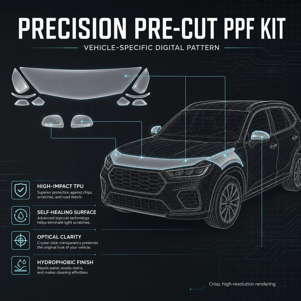 8.5mil TPU Precut PPF Kit For Porsche TAYCAN 2025-2026 - Hood, Fenders & Mirror Set - Self-Healing Clear Bra Film