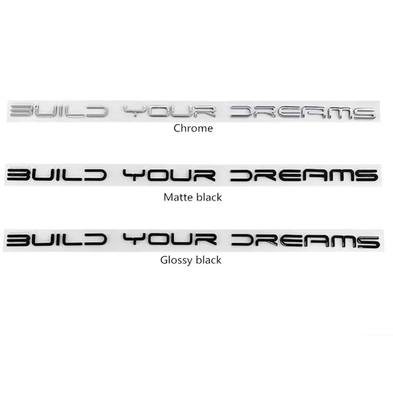 3D ABS Chrome Black Logo Build Your Dreams Emblem Letters Stiker Car Trunk Badge For BYD SEAL SONG Plus ATTO3 SEAL U Accessories
