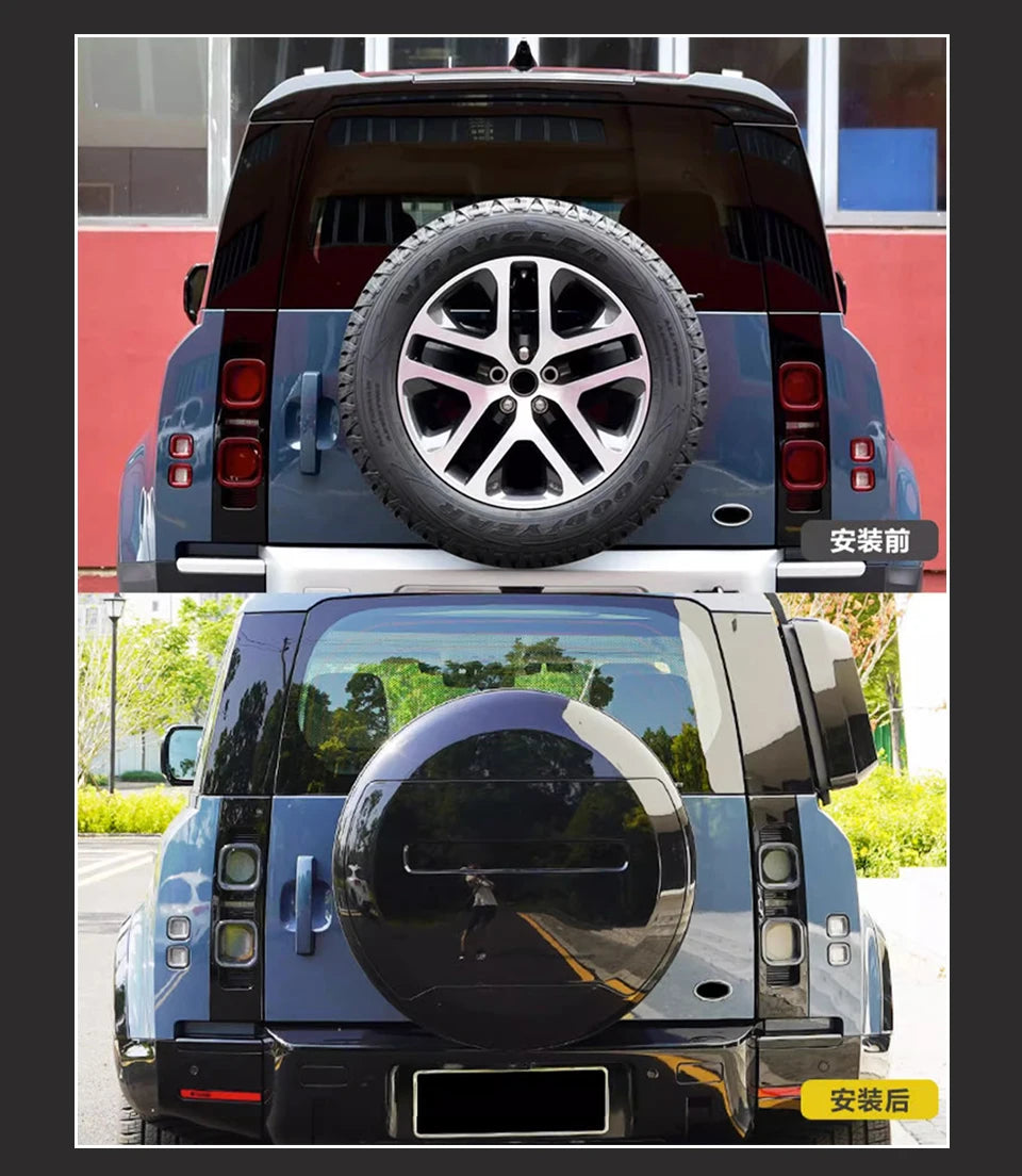 Spare Tire Cover Rear for Land Rover Defender 90 110 2020-2025 Trunk Spare Cover Wheel Cove Exterior Decoration Accessories