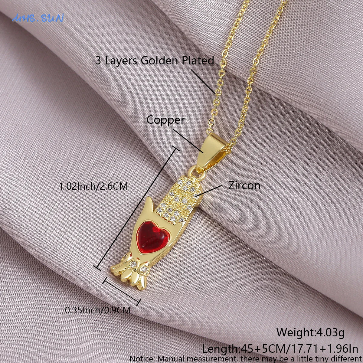 SUNSLL Heilig Rood Hart Kruis Zirkonia Hangers Kettingen Luxe Vrouwen Verguld Romantische Liefde Jubileum Sieraden Geschenken