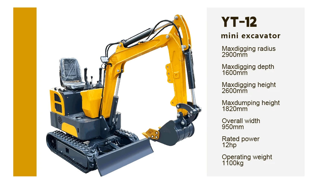 Minigraafmachine kan worden uitgerust met airconditioning en trekker oplegger om een op maat gemaakte minigraafmachine te ondersteunen