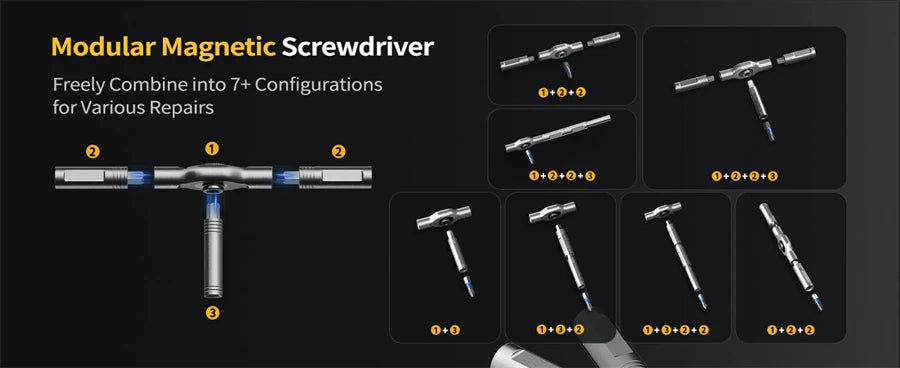 Set di cacciaviti magnetici 24 in 1 Cacciavite a cricchetto magnetico compatto e portatile con manico motore reversibile ad alta coppia
