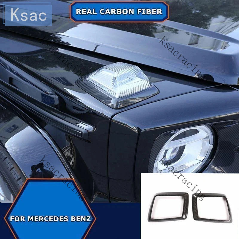 Dry Carbon Fiber Front Side Engine Hood Turn Signal Light Frame Cover For Mercedes G-Class W464 W465G550 G580 G500 G63 2019-2026