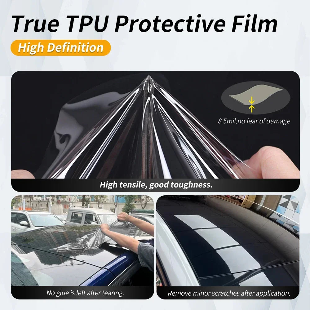 For Porsche Taycan 2020 2021 2022 2023 2024 TPU Pre Cut Sunroof UV Protection Film Heat Insulation Awning Supplies
