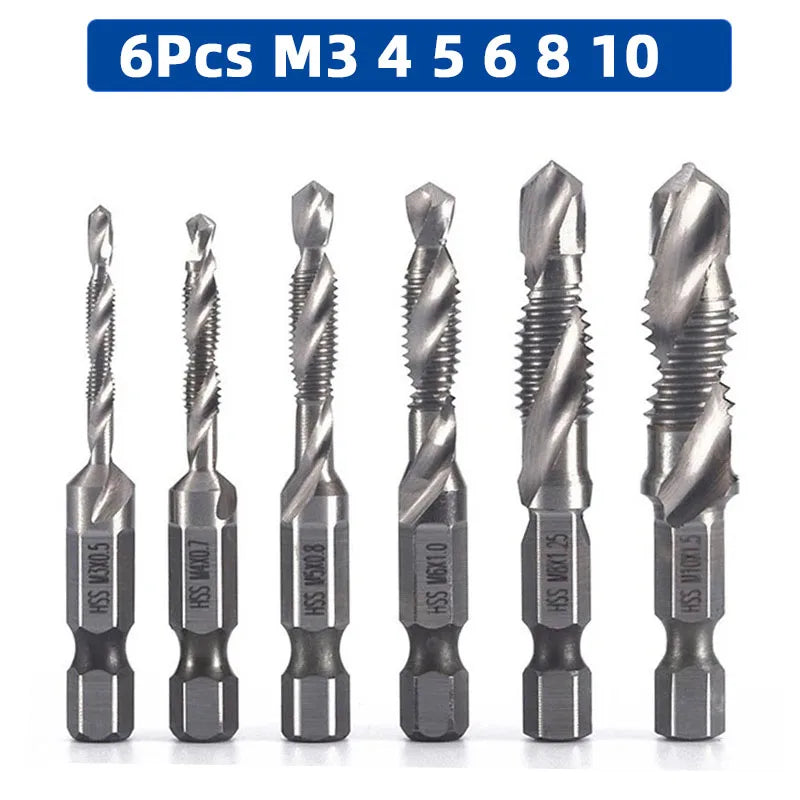 SIQICNC Schacht Titanium Gecoat HSS Schroefdraad Metrische Tapboortjes Schroefmachine Samengestelde Tap M3 M4 M5 M6 M8 M10 Handgereedschap