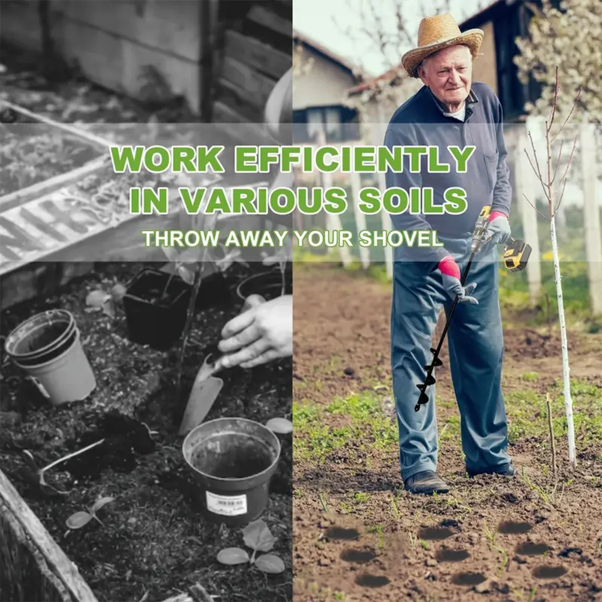 Spiraal boorbit - Spiraalboorbit voor thuis aanplanten - Plantgereedschap voor het losmaken van de grond en het graven van gaten, tuinboorbit,
