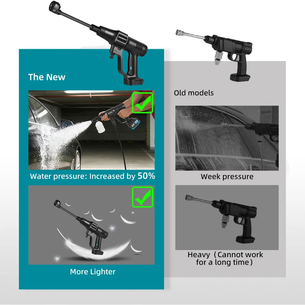 YOFIDRA 200Bar Pistola Idropulitrice Per Auto Senza Spazzole Ad Alta Pressione Con Secchio Pistola a Spruzzo Elettrica Per Giardino Per Batteria Makita 21V Pin