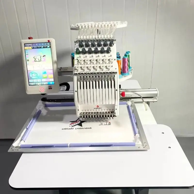 Computerized Embroidery Machine T-shirt Logo Cap Embroidery Industrial Grade Smart Motor High Speed for Home Business