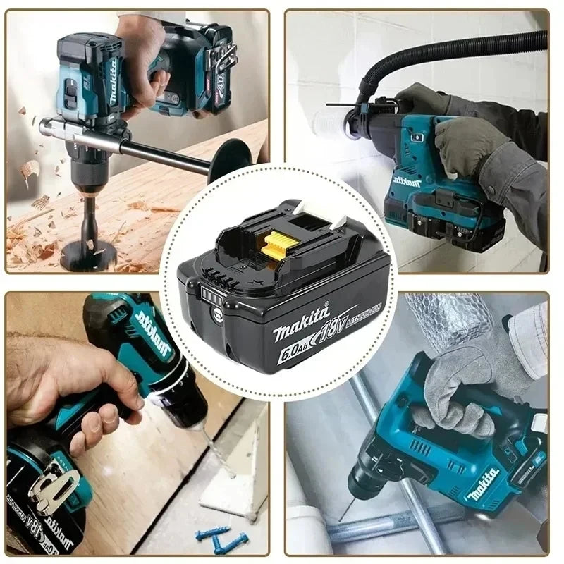Makita DDF487 Trapano avvitatore a percussione ricaricabile al litio da 18V senza spazzole da 10mm, avvitatore elettrico a coppia elevata DDF487 per uso domestico