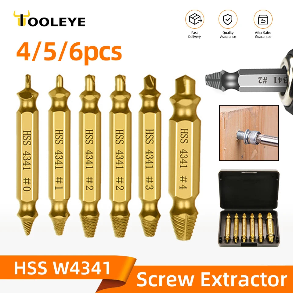 TOOLEYE Beschadigde Schroefverwijderaar Set Centreerboor Set Houtbewerkingsgereedschap Gebroken Boutverwijderaar Bouten Schroeven Verwijderaar Verwijderaar
