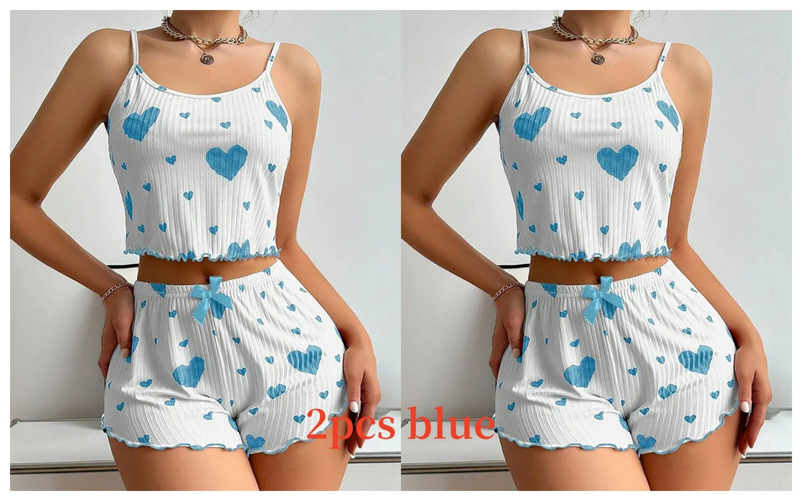Dames Pyjamaset Nachtkleding 2-delig Korte Tanktops En Shorts S M L Wit Ventilerend Zacht Casual Liefdesprint
