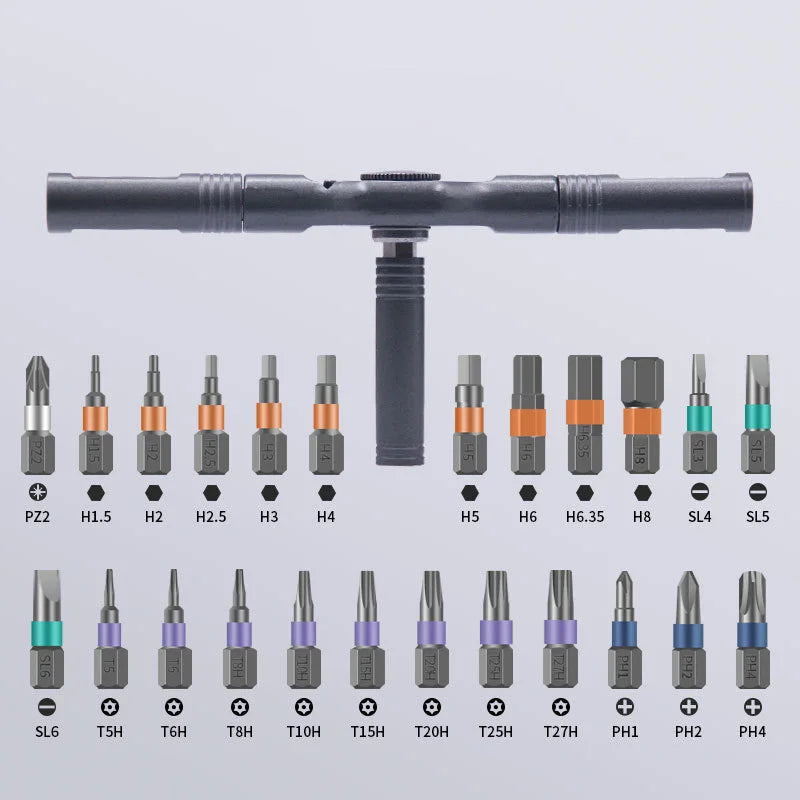 Set di cacciaviti a cricchetto magnetici 24 in 1 Punte di precisione con impugnatura Kit di cacciaviti per elettronica fai da te Orologi Strumenti per la riparazione domestica