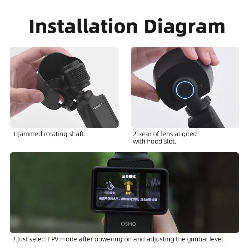 Voor DJI OSMO POCKET 3 Lenskap Zonnekap Cover Sportcamera Anti-Verblinding Beschermhoes Accessoires