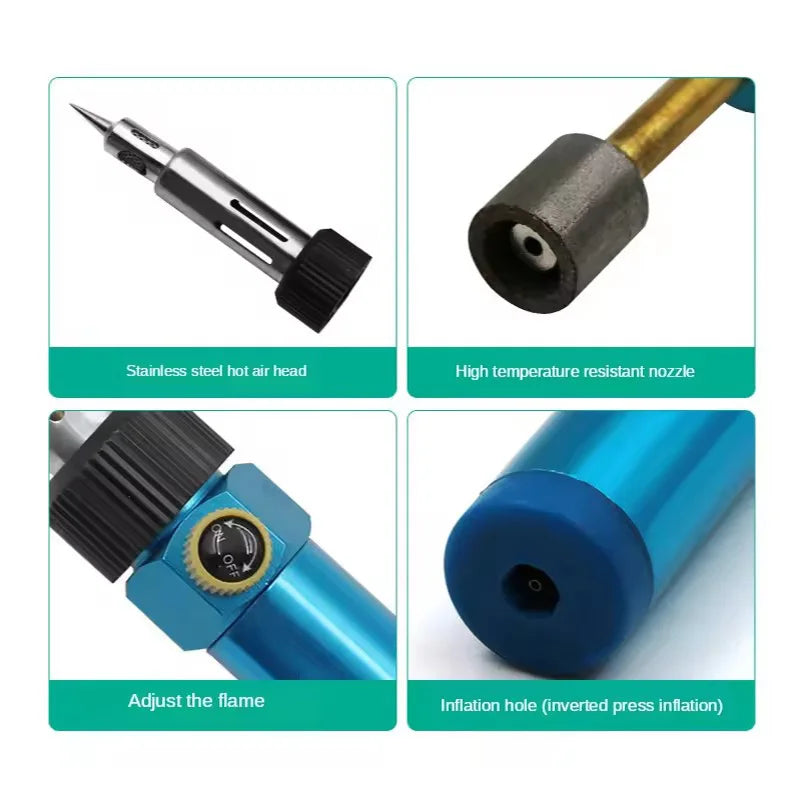 Draagbare gas soldeerbout set, geschikt voor doe-het-zelf projecten, technische reparaties en elektrisch onderhoud.