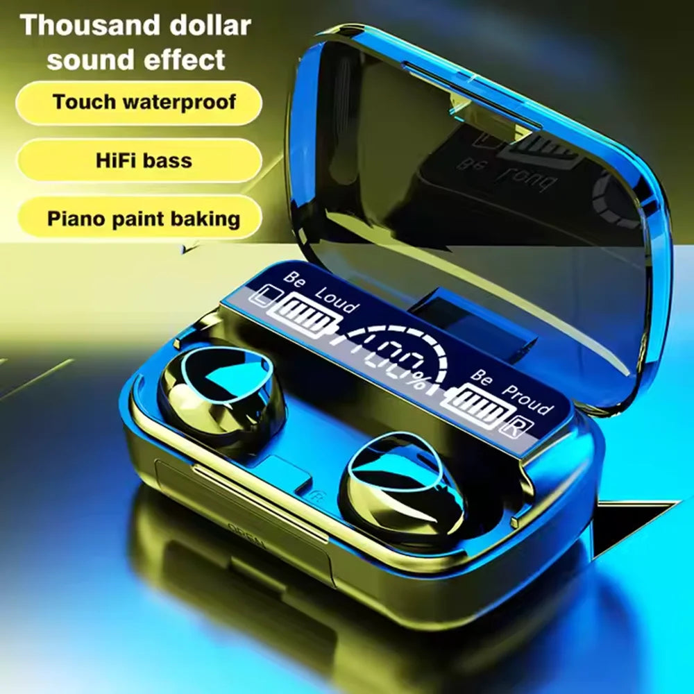 Auricolari M10 Nuovi Arrivi Cuffie Wireless Auricolari di Alta Qualità Suono Perfetto Sport Giochi Musica Cuffie BT con Power Bank
