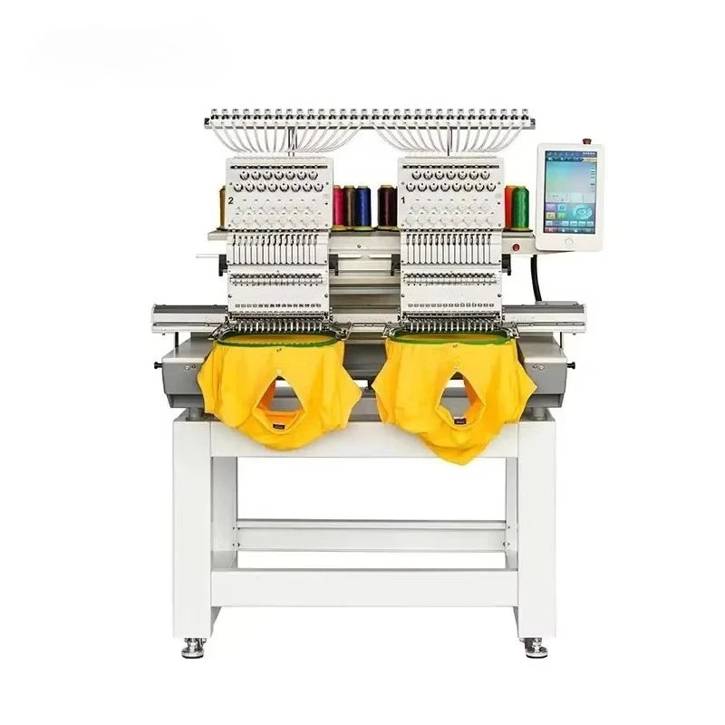 Consegna a Domicilio Automatica 15 Aghi 2 Teste Macchina da Ricamo Industriale per Cappelli Multifunzionale Computerizzata