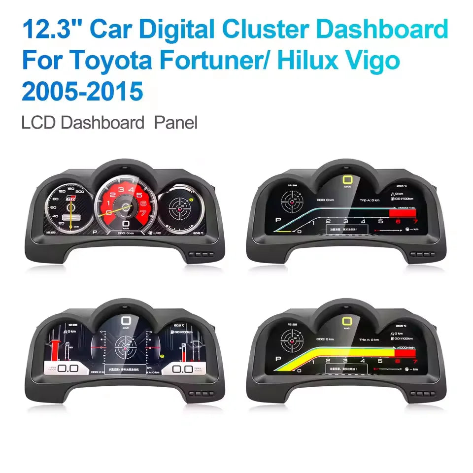 12.3inch Car LCD For Toyota Hilux 2005-2015 Digital Cluster Dashboard Virtual Cockpit Instrument Auto Speed Meter Linux Screen