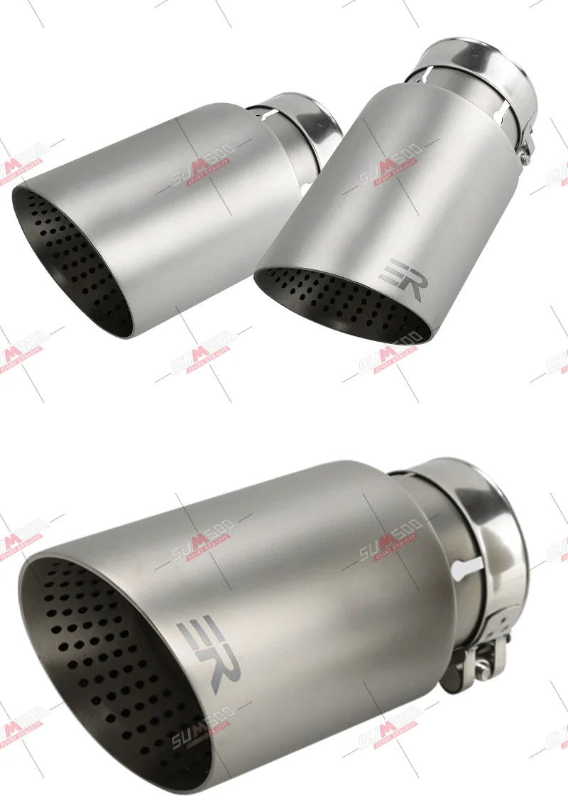 Genuine SUMSOO 1 PCS Matte 304 Stainless Steel Car Muffler Tip Exhaust Tip System Pipe Universal Exhaust Tip