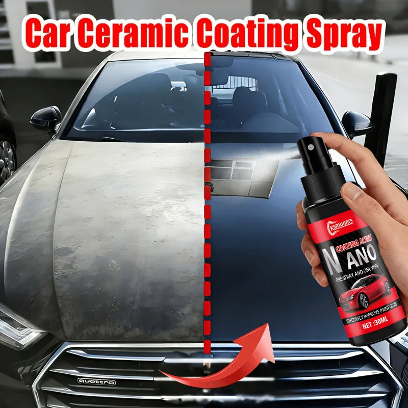 Car Paint Crystal Coating Spray, Paint Surface Brightening and Repairing Agent, Single-Layer Application, Quickly Enhances Gloss
