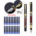 1-100 Stks/Set Retro Metalen Vulpen Vervangbare Inkt Elegant Cadeau voor Schrijven Briefpapier Kantoor Schoolbenodigdheden