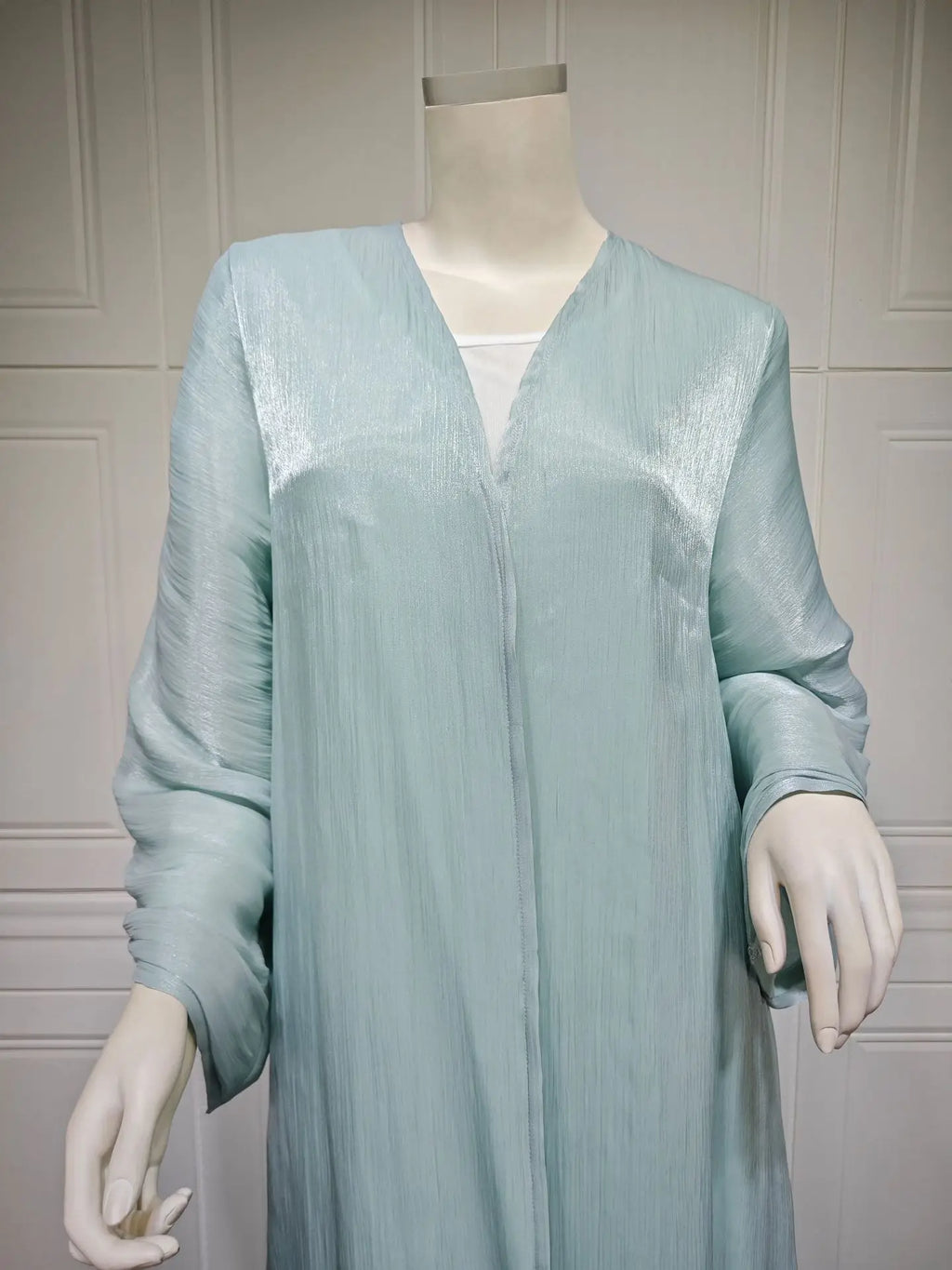 Eid Zijdeachtige Abaya's voor Vrouwen Moslim Jalabiya Ramadan Jurk met Knopen Mouwen Ramadan Kaftan Feestjurken Vestido Largo Cardigan
