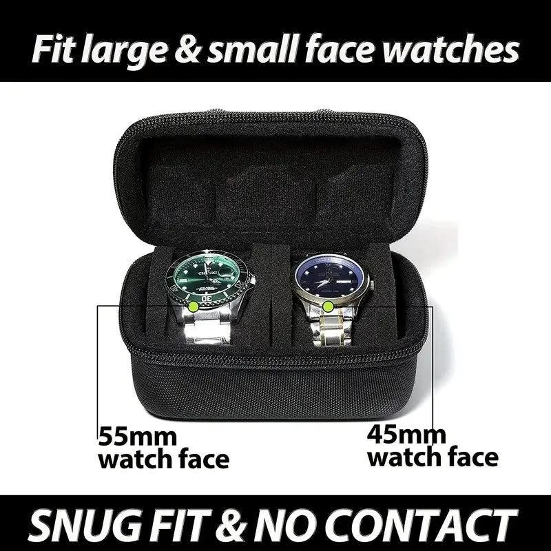 Horlogebox Reis, Opbergdoos Horloge, Harde Koffer Horloge Reistas, met Zacht Schuimkussen en Handvat