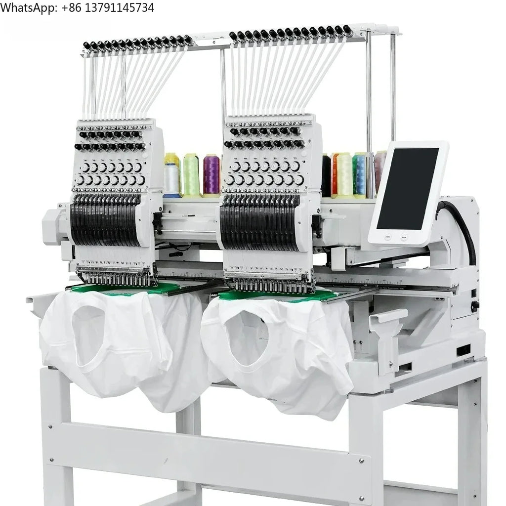 Macchina da ricamo professionale personalizzata a 2 teste per uso commerciale e industriale