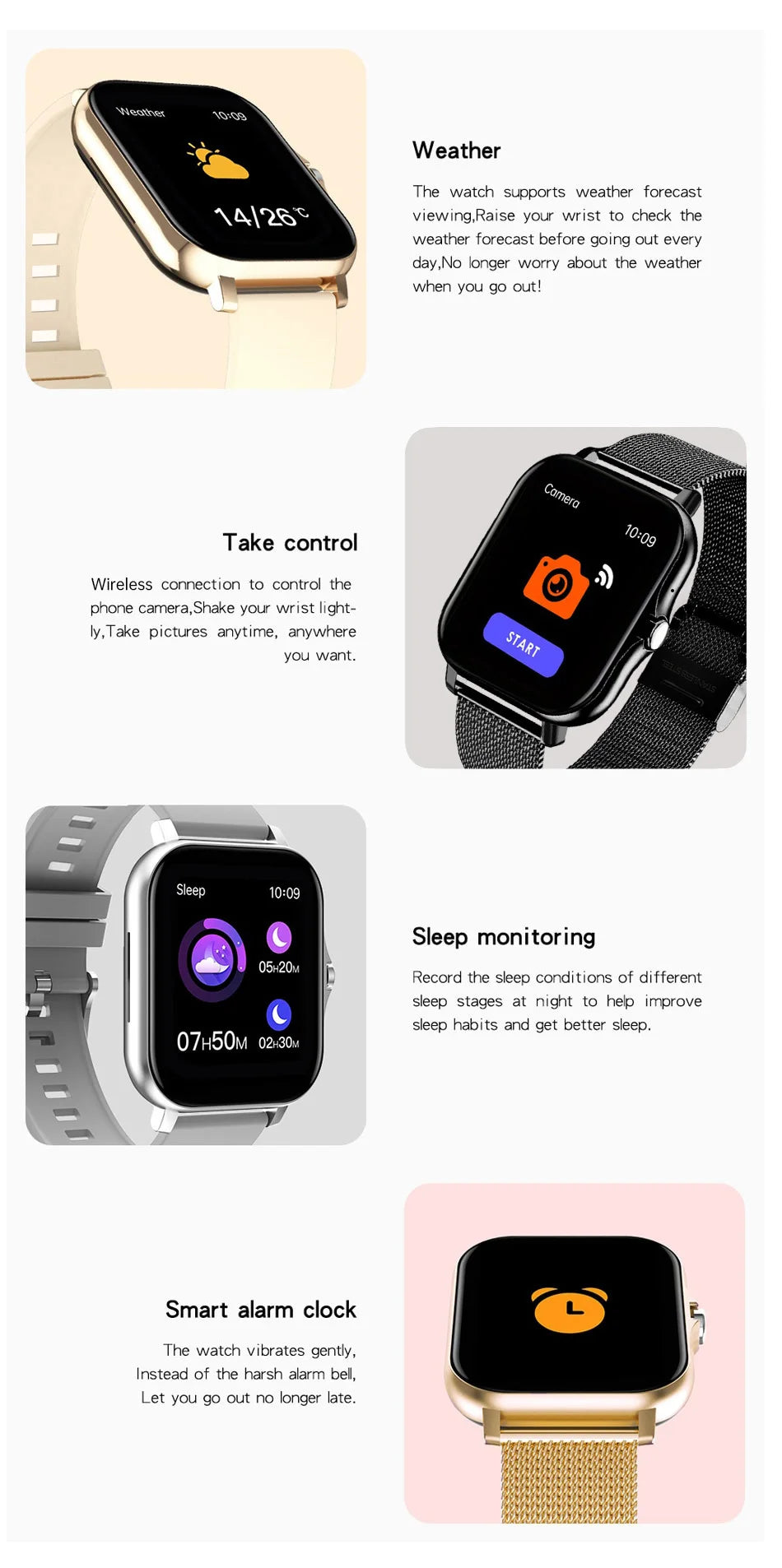 Smartwatch 2023 per telefono Android, schermo a colori da 1,44'', chiamate Bluetooth, monitoraggio ossigeno nel sangue/pressione sanguigna, smartwatch da donna e uomo