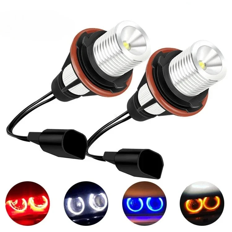 2PCS LED Angel Eyes Marker Lights Bulbs Lamp For BMW E87 E39 M5 E60 E61 E63 E64 M6 E65 E66 E83 X3 E53 X5 2000-2008 White Bright