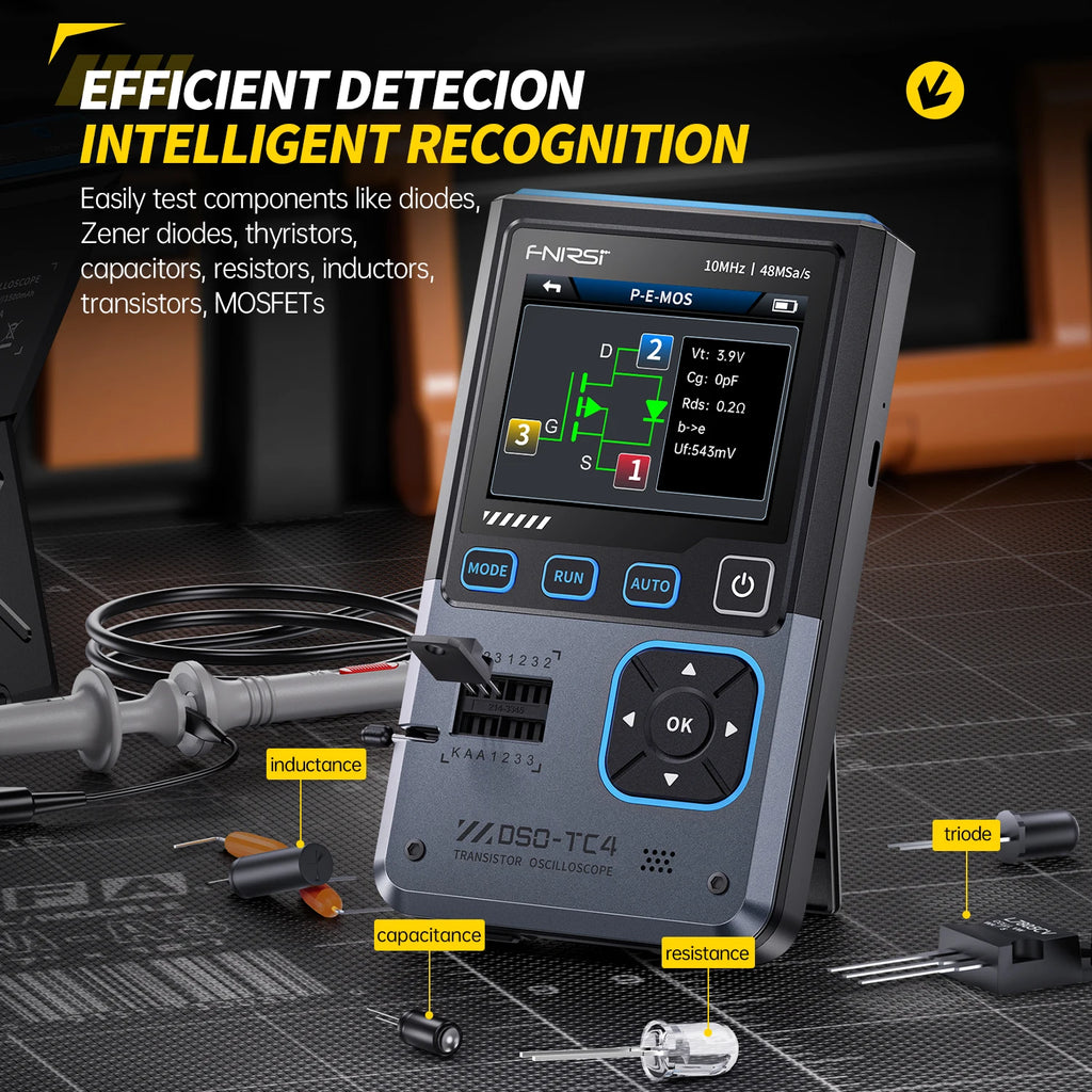 FNIRSI Nuovo DSO-TC4 DSO-TC3 Oscilloscopio Digitale Portatile 3 in 1 Tester Transistor Generatore di Segnale Strumenti di Test Elettronici Portatili