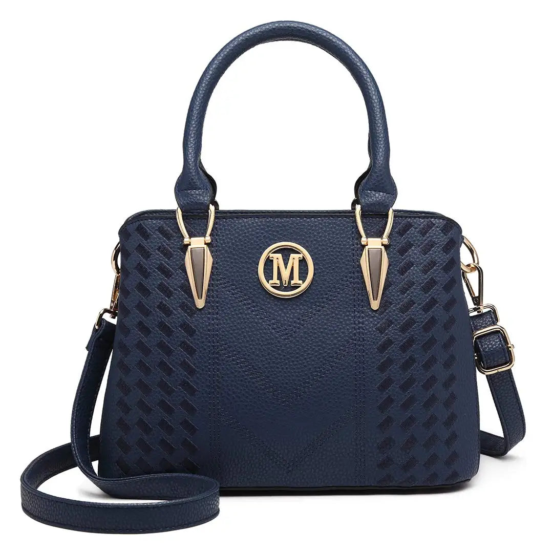 Miss Lulu WOMEN'S Handbag, Lychee Pattern Medium Handle bag, High Quality Knit Elegant Shoulder bag