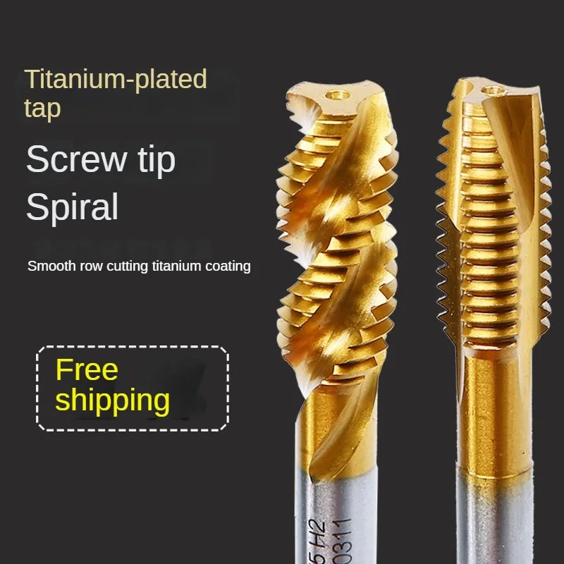 Titantium gecoate spiraaltap extrusietap puntentap m2m2.5m3m4m5m6m8m10m12m14m16m18m20m22m24