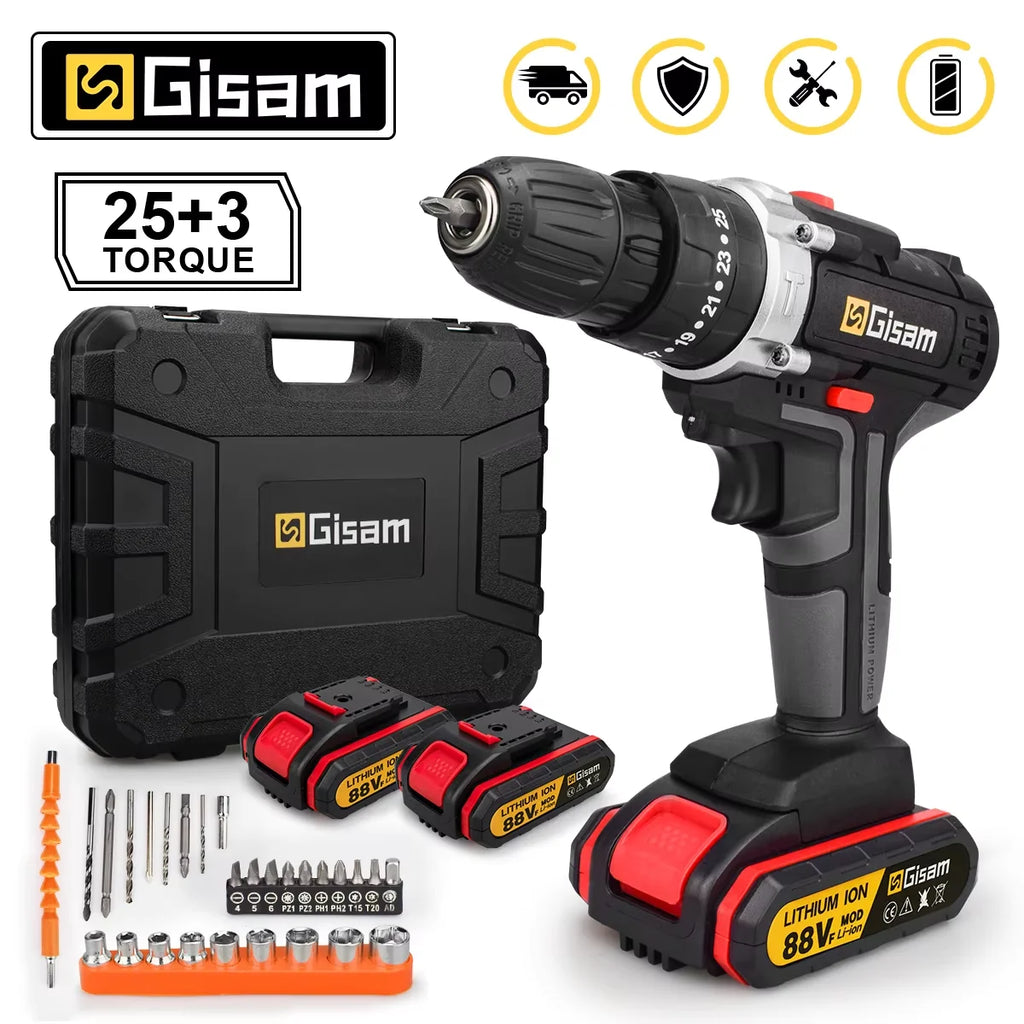 Trapano a percussione senza fili da 21V Avvitatore elettrico Trapano a percussione elettrico Mini trapano a mano senza fili Utensili elettrici con batteria agli ioni di litio