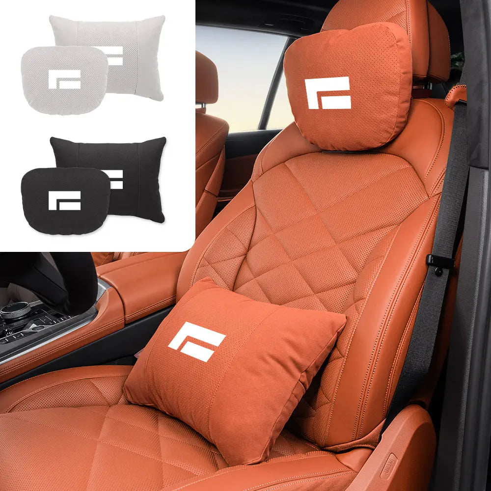 Suede Car Neck Pillow Headrest/Lumbar Support For BAIC JISHI polestone 01 Rox 01 Breathable Cotton Waist Cushion Accessories