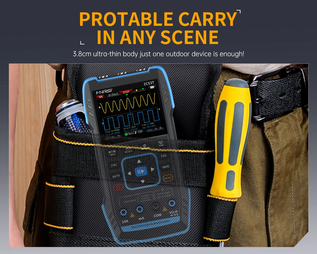 FNIRSI 2C23T 2C53T Upgrade 50MHz Handheld Digitaal Oscilloscoop Multimeter Signaalgenerator 3 in 1 Dual-channel Autogereedschap