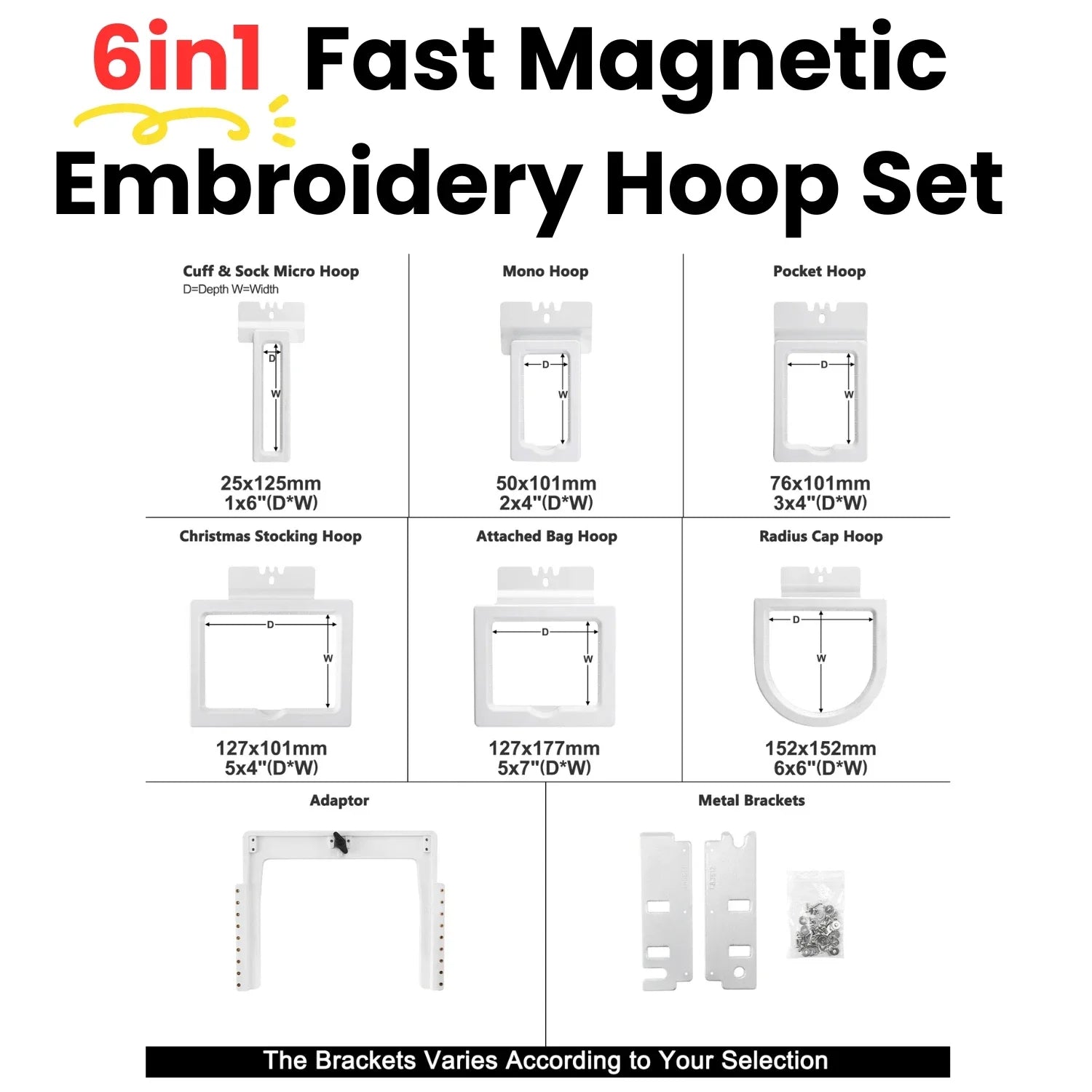Telai magnetici Mighty Frame per macchine da ricamo semi-professionali Brother PRO W PR1060W a 10 aghi