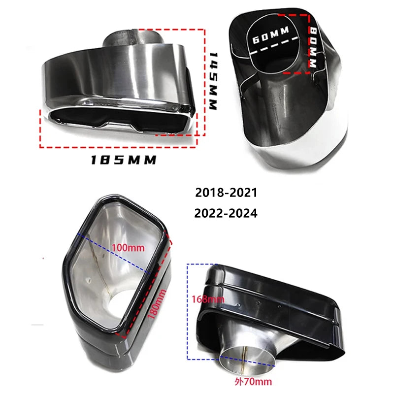 for 2018-2023 BMW X3 X4 G01 G08 G02 Exhaust Upgrade M40i Square Black Stainless Steel Muffler Tip Tailpipe Exhaust Tip