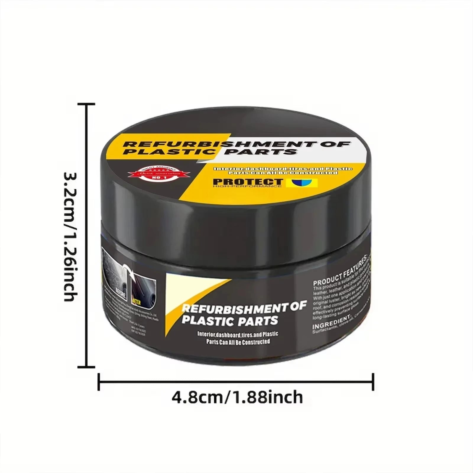 B1257 Car Interior Plastic Leather Scratch Repair Paste Auto Polishing Wax Repair Anti-Aging Paste Tires Seats Steering Wheel