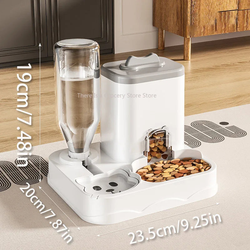 Voerbak Waterdispenser Kat Hond Automatisch Drinken Eten 2-in-1 Geïntegreerd Huisdieren Voer- en Waterstation Antislip