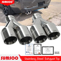 ER 1 PCS Exhaust Tip Car Modify Double Outlet Exhaust Pipe Nozzle Decoration Stainless Tail Pipes Muffler